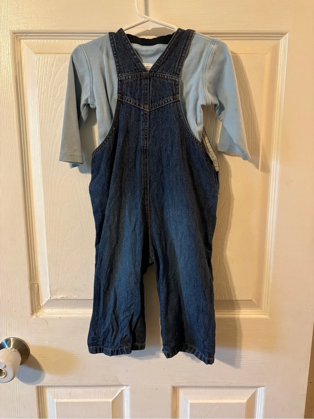 Gymboree Husky Jean Overalls and Undershirt, 12-18 months